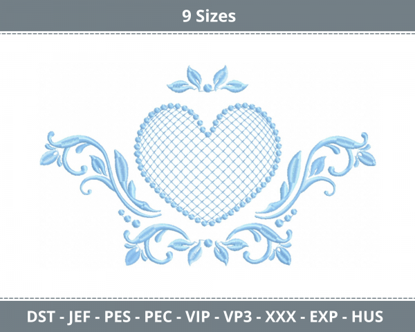 Heart Frame Machine Embroidery Designs-9 Sizes-instant download