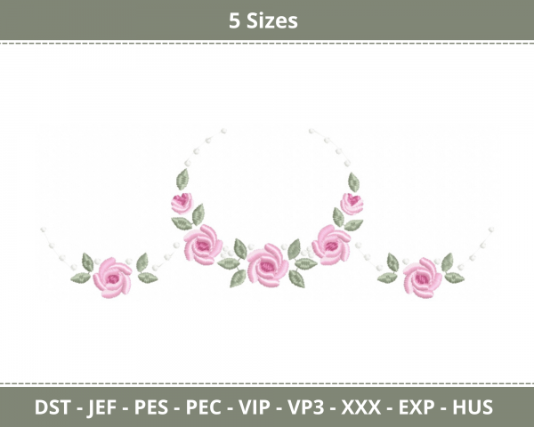 Flower Frame Machine Embroidery Designs-5 Sizes-instant download