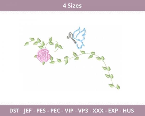 Flower & Leaves Machine Embroidery Designs-4 Sizes-instant download