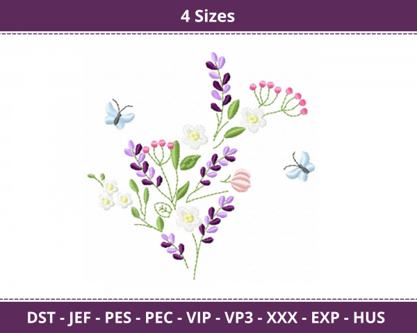 Fantastic Flower Machine Embroidery Designs-4 Sizes-instant download
