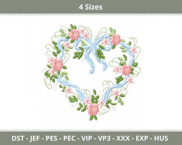 Heart Frame Machine Embroidery Designs-4 Sizes-instant download