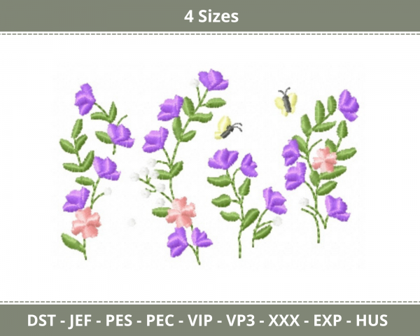 Decorative Flower Machine Embroidery Designs-4 Sizes-instant download