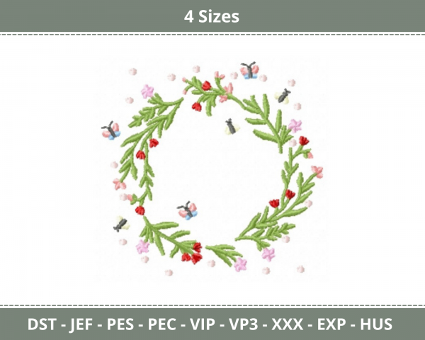 Floral Frame Machine Embroidery Designs