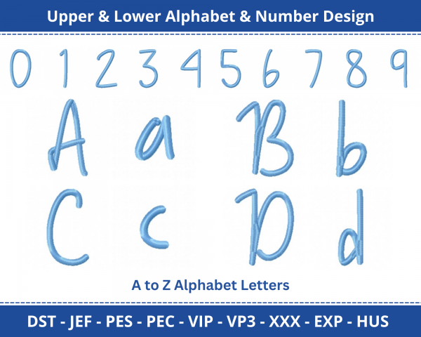 Basically Yes Alphabet & Number Machine Embroidery Designs-1 Inches, 2 Inches, 3 Inches -instant download
