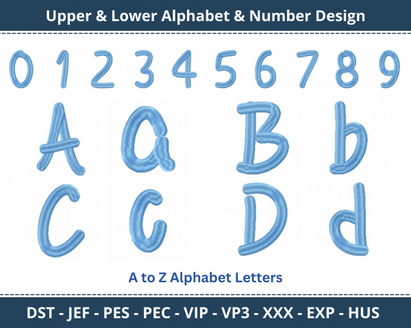 Be Yourself Alphabet & Number Machine Embroidery Designs-1 Inches, 2 Inches, 3 Inches -instant download