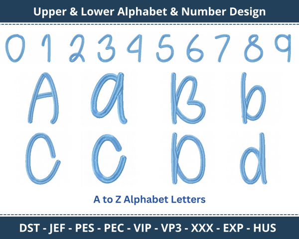 Behind Green Eyes Alphabet & Number Machine Embroidery Designs-1 Inches, 2 Inches, 3 Inches -instant download