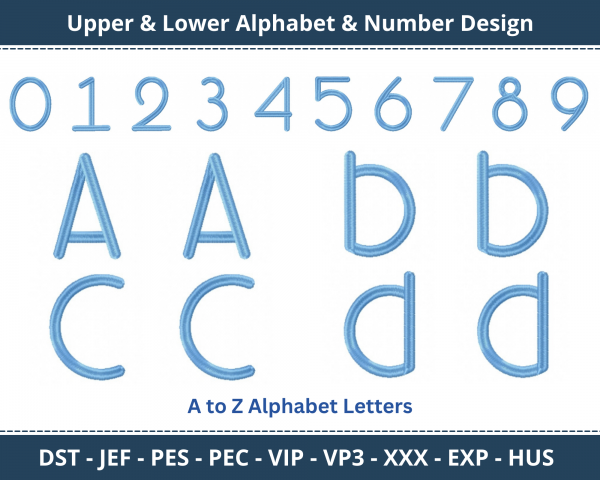 Head Versus Heart Alphabet & Number Machine Embroidery Designs-1 Inches, 2 Inches, 3 Inches -instant download