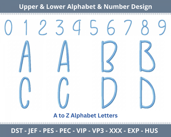 Hot and Black Tea Alphabet & Number Machine Embroidery Designs