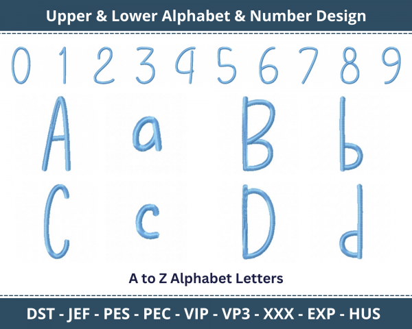 Let That Be Enough Alphabet & Number Machine Embroidery Designs-1 Inches, 2 Inches, 3 Inches -instant download