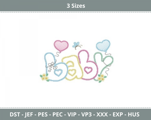 Baby Machine Embroidery Designs-3 Sizes-instant download