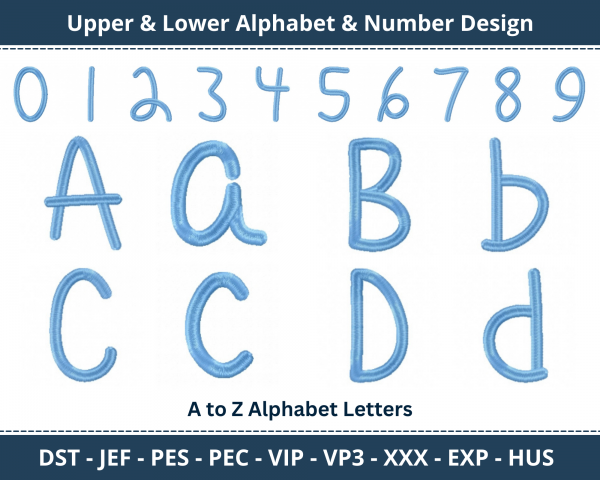 Quirky and Messy Alphabet & Number Machine Embroidery Designs