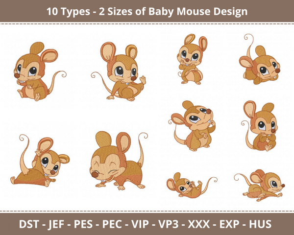 Baby Mouse Machine Embroidery Design