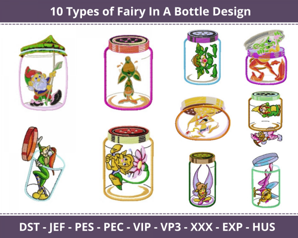 Fairy In A Bottle Machine Embroidery Design	