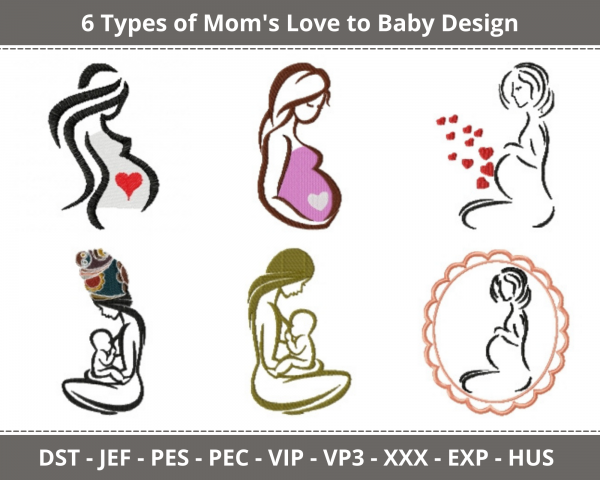 Mom’s Love To Baby Machine Embroidery Design