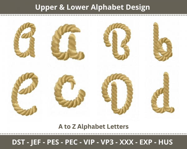 Upper & Lower Alphabet Machine Embroidery Design	
