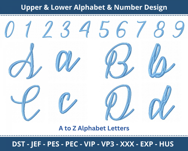 Snowflake Calligraphy Alphabet & Number Machine Embroidery Designs