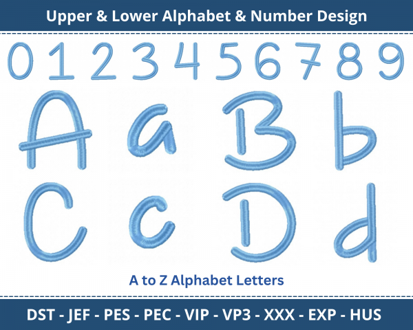 Too Freakin Cute Alphabet & Number Machine Embroidery Designs