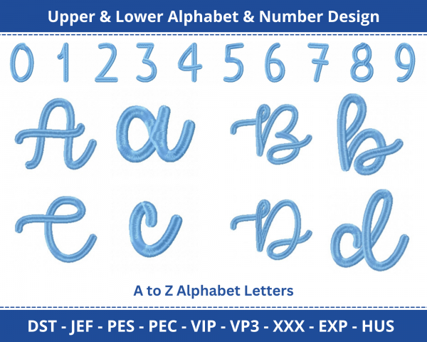 Try Happiness Alphabet & Number Machine Embroidery Designs