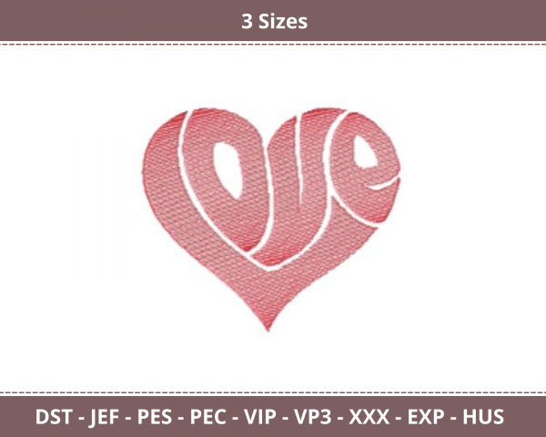 Heart Machine Embroidery Designs-3 Sizes-instant download