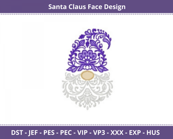 Santa Claus Face Machine Embroidery Designs-1 Size-instant download