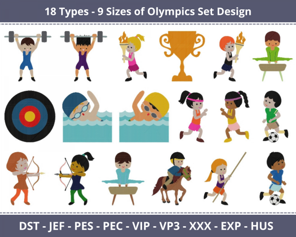 Olympics Set Machine Embroidery Design