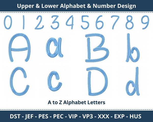 Waiting For You Alphabet & Number Machine Embroidery Designs