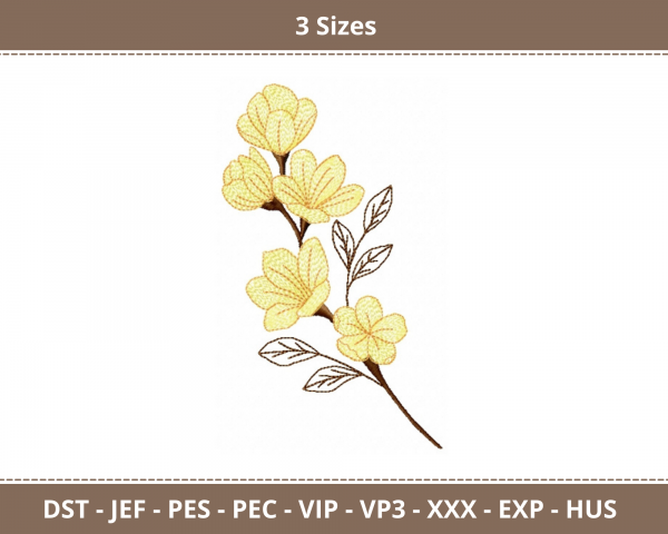 Yellow Flowers Machine Embroidery Design