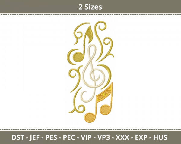 Music Icon Machine Embroidery Designs-2 Sizes-instant download
