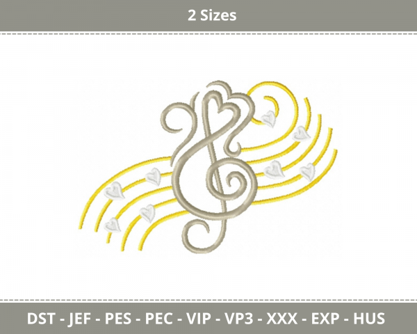 Creative Music Icon Machine Embroidery Designs-2 Sizes-instant download