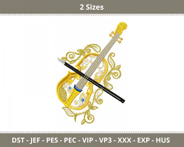 Guitar Machine Embroidery Designs-2 Sizes-instant download