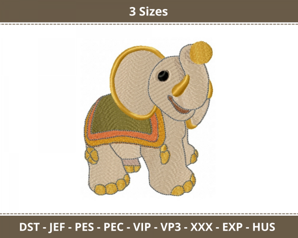 Creative Elephant Machine Embroidery Design