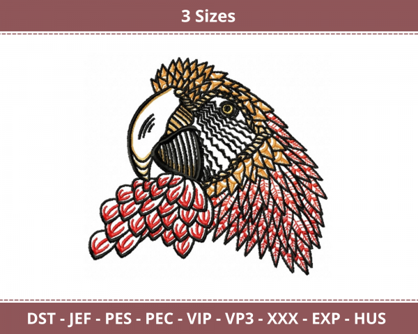 Parrot Bird Machine Embroidery Design