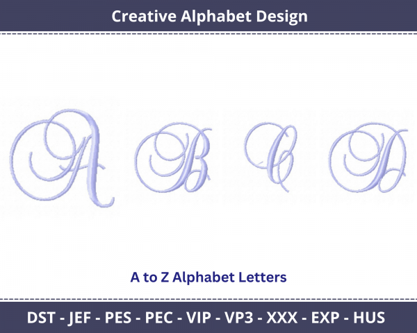 Creative Alphabet Machine Embroidery Design	