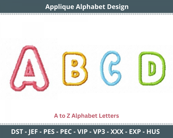 Applique Alphabet Machine Embroidery Design