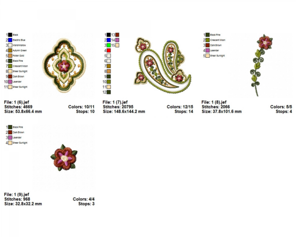 Paisley Collection Machine Embroidery Designs-13 Types-1 Size-instant download