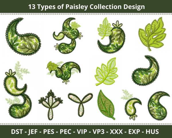 Paisley Collection Machine Embroidery Design	