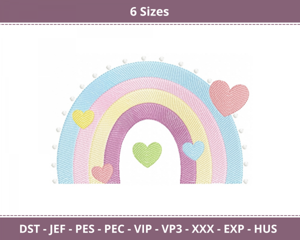 Cloud With Heart Machine Embroidery Designs-6 Sizes-instant download