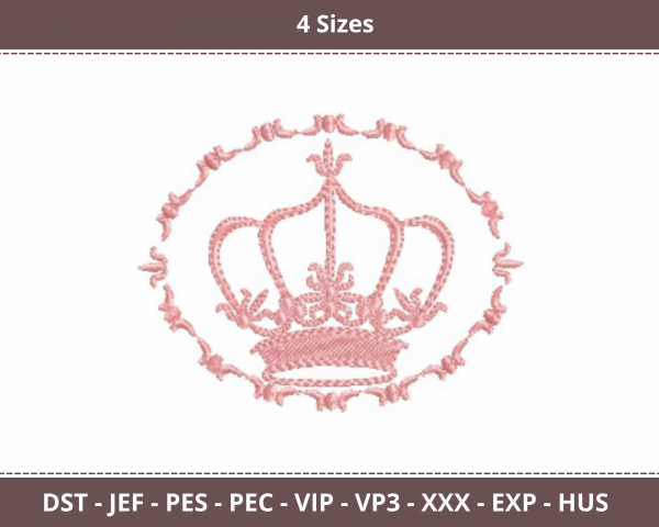 Crown Frame Machine Embroidery Designs-4 Sizes-instant download