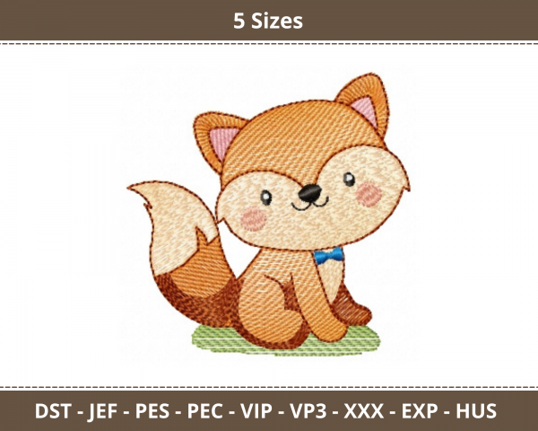 Cute Animal Machine Embroidery Designs-5 Sizes-instant download