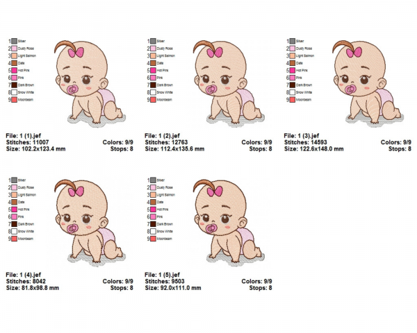 Baby Machine Embroidery Designs-5 Sizes-instant download
