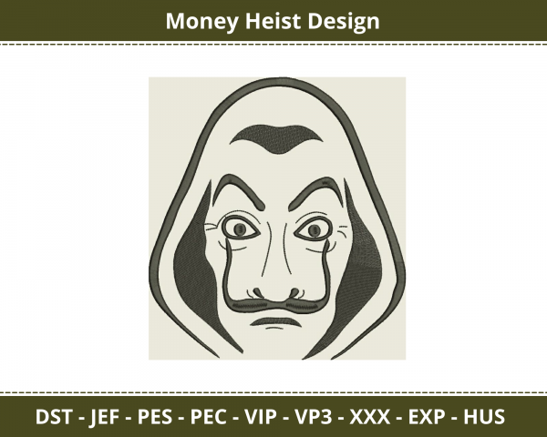 Money Heist Machine Embroidery Designs-1 Size-instant download