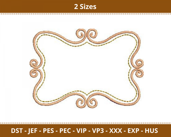 Royal Frame Machine Embroidery Designs-2 Sizes-instant download