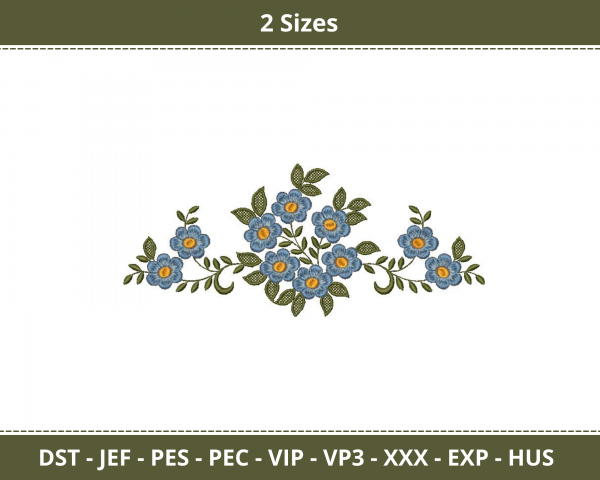 Flower Border Machine Embroidery Designs-2 Sizes-instant download