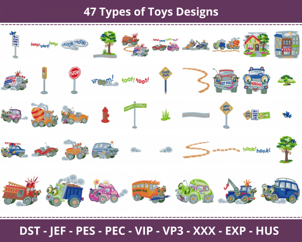 Toys Machine Embroidery Designs-47 Types 1 - Size-instant download