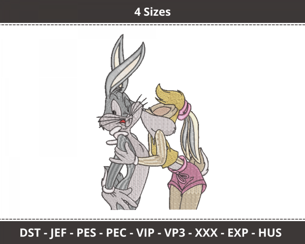 Bugs Bunny Love Machine Embroidery Designs-4 Sizes-instant download