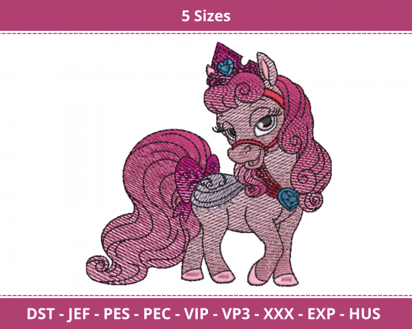 Cute Pony Horse Machine Embroidery Designs-5 Sizes-instant download