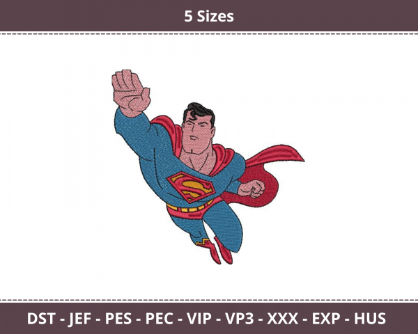 Super Man Machine Embroidery Designs-5 Sizes-instant download