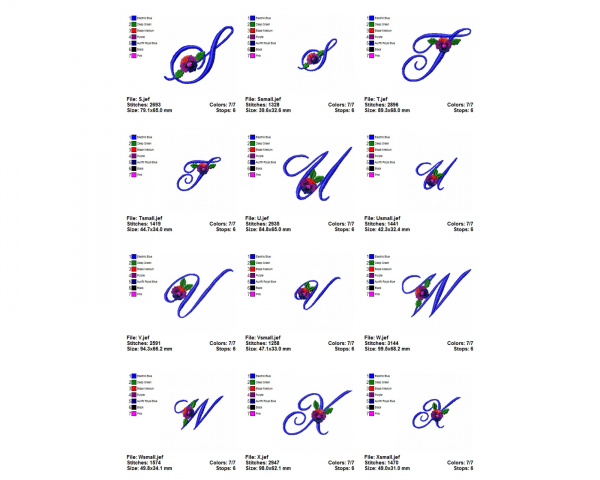 Alphabet Machine Embroidery Designs-26 Types 2 - Sizes-instant download