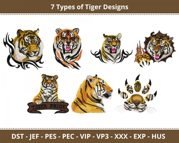 Tiger Animal  Machine Embroidery Designs-1 Size-instant download