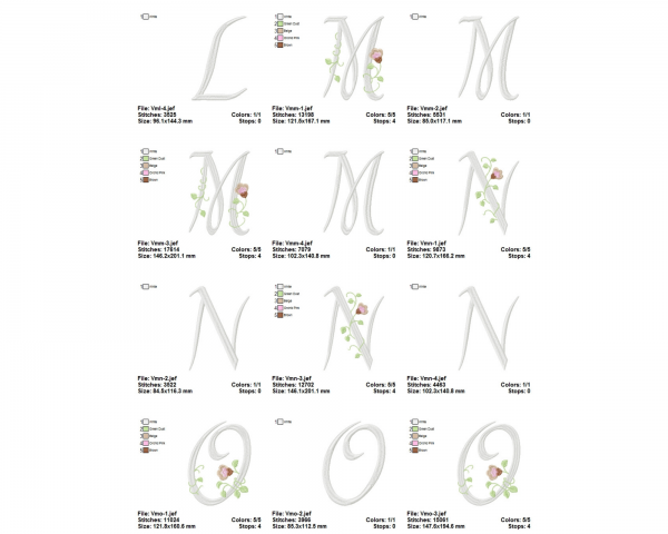 Victorian Alphabets Machine Embroidery Designs-1 Size-instant download